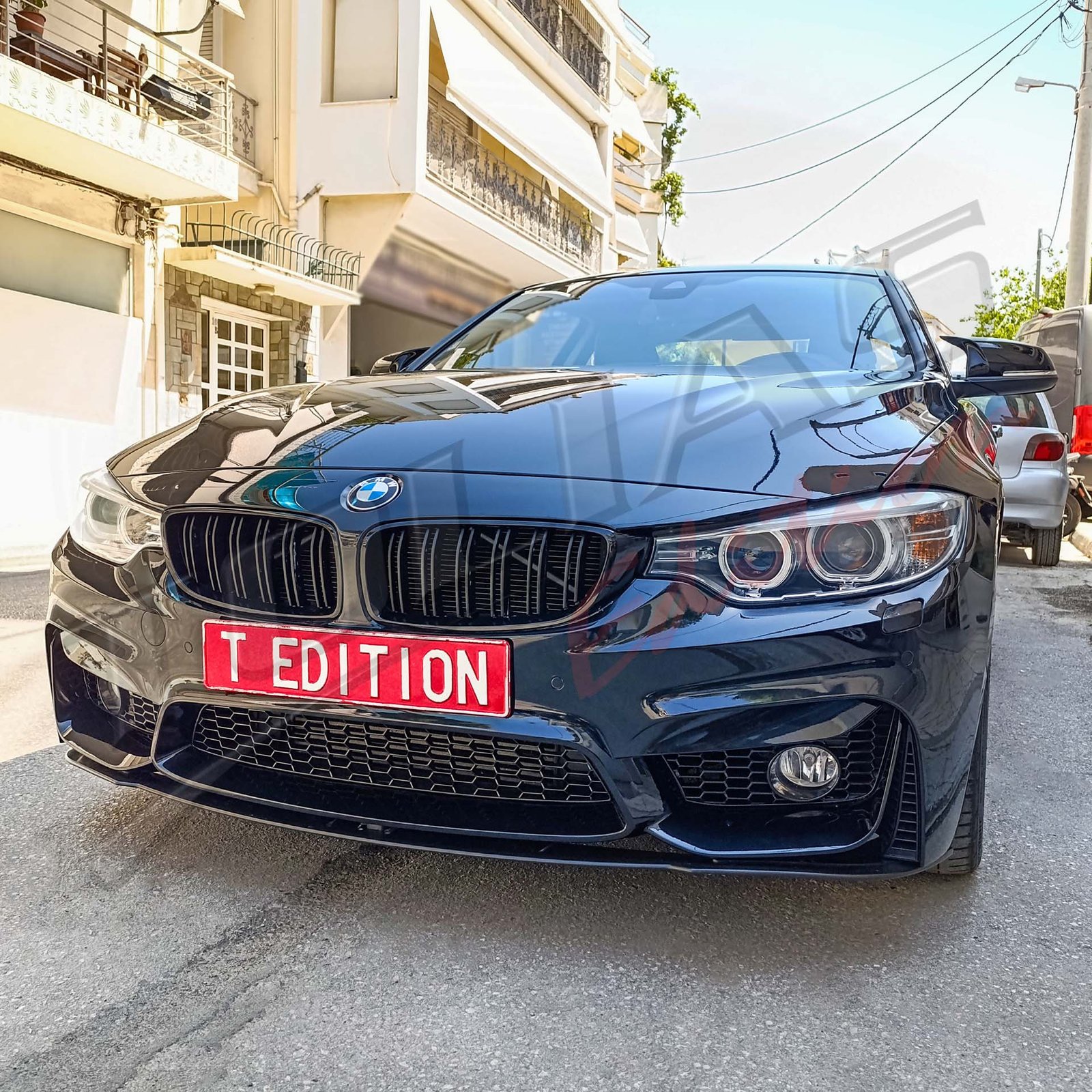 For BMW F32 F33 4 Series 14-20 M-Sport Style Front Bumper Cover - Unpainted Primed Finish, Direct Fit Without PDC Holes