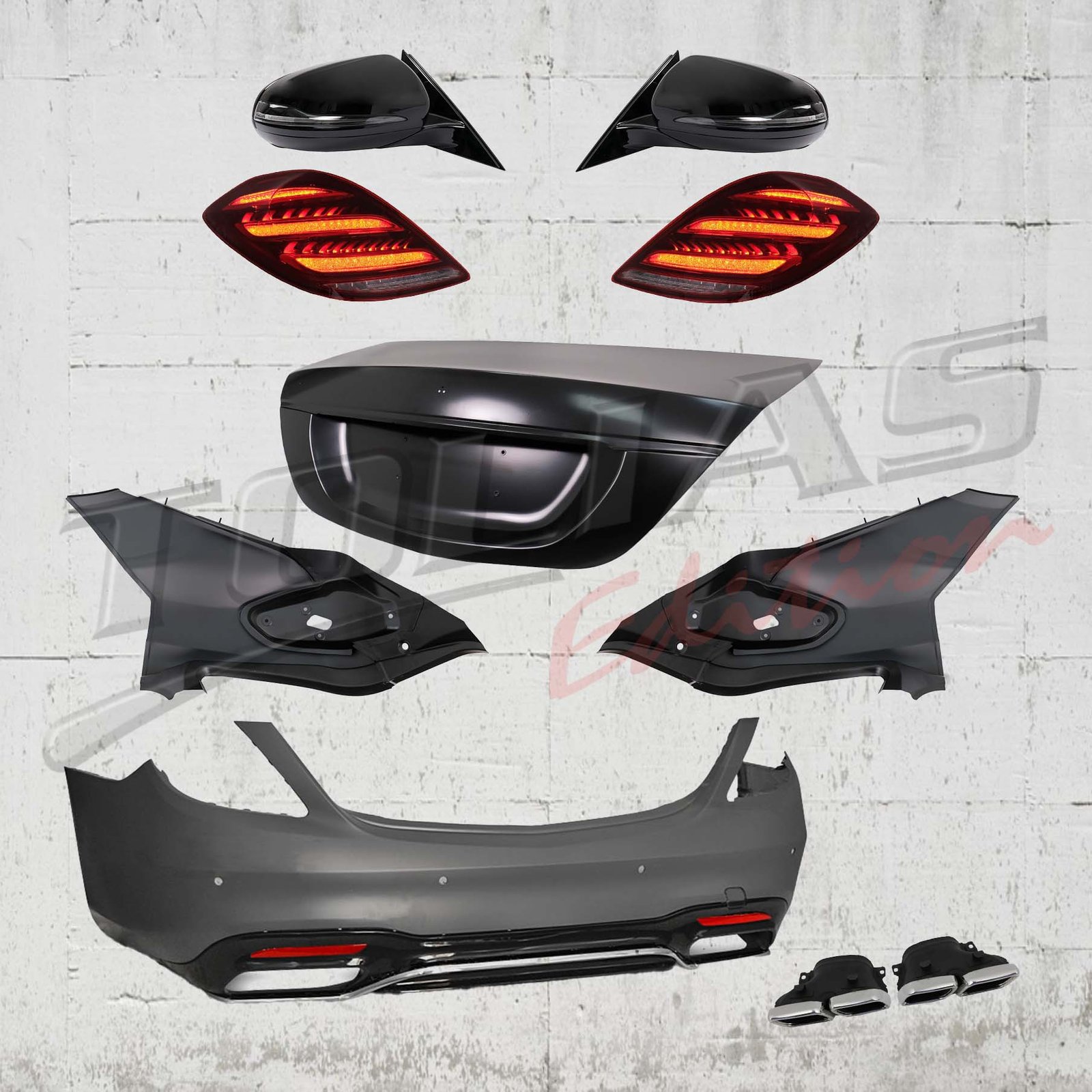 W222 Body Kit Rear MERCEDES S CLASS W221 05-13 BODY KIT TYPE S63 AMG UPGRADE TO W222