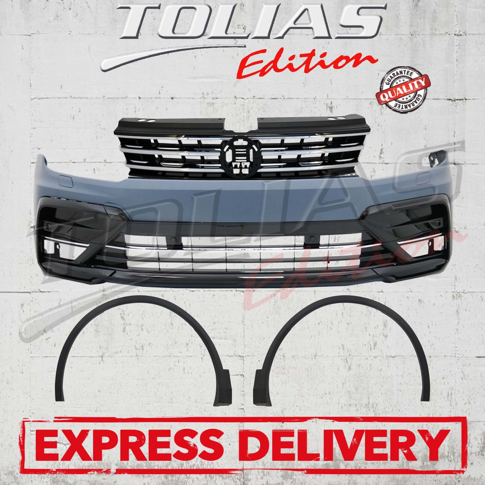Front Bumper Cover フォルクスワーゲンティグアン2010-2012用の優れたCOBフォグライト+エンジェルアイバンパーカバー Su : Front Bumper Spoiler Lip Body Kit For VW Tiguan MK3